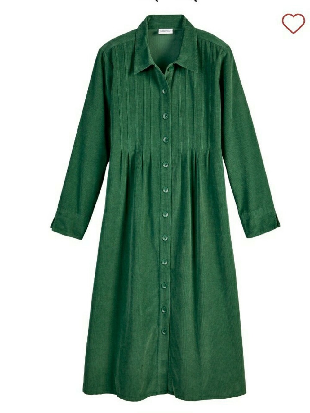 Long Emerald Green Courdiroy Dress